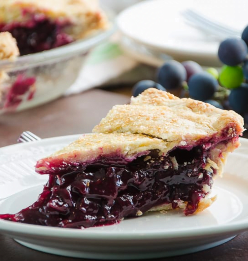 Concord Grape and Pear Pie recipe